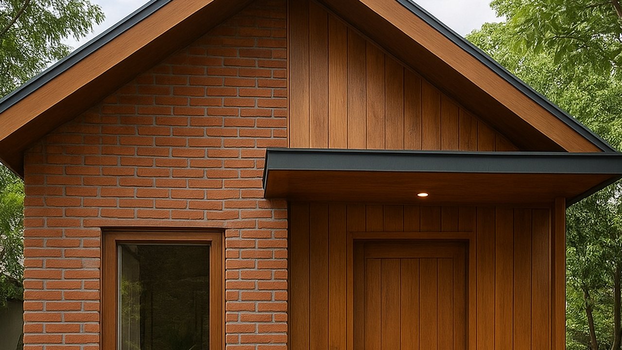 Rumah Kecil 5x7 Meter dari Bata Ekspos dan Kayu