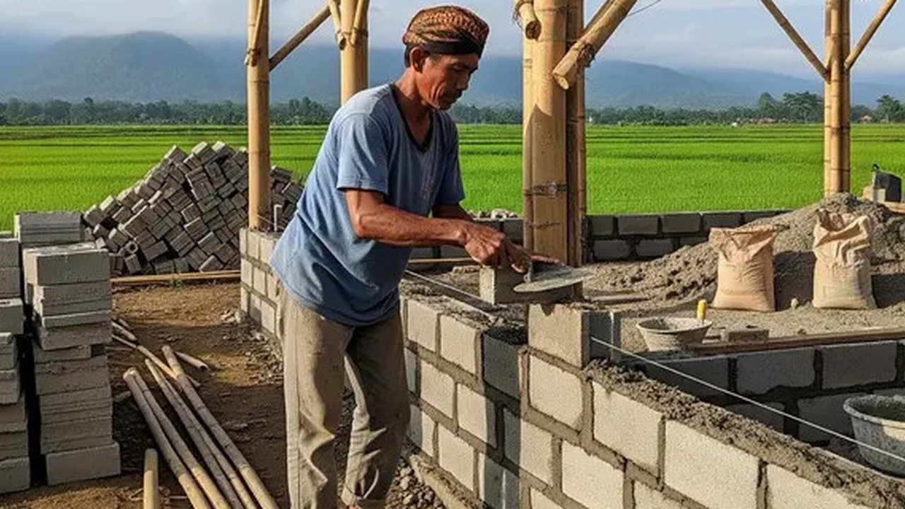 Inspirasi Rumah Kecil yang Bagus dari Hebel Tanpa Plester. Foto: Gemini
