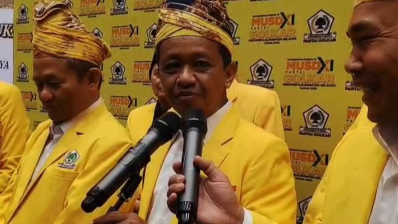 Ketua Umum (Ketum) Partai Golkar Bahlil Lahadalia di Istana Negara, Jakarta, Rabu (27/8/2025) (Liputan6.com/Nanda Perdana Putra)
