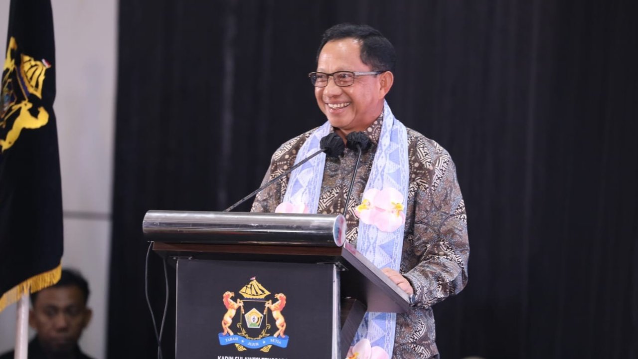 Mendagri Tito Karnavian saat Rapat Pimpinan Provinsi (Rapimprov) Kamar Dagang dan Industri (Kadin) Sultra 2025