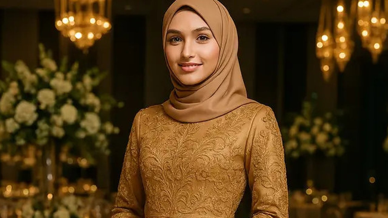 Model Baju Pesta Muslimah yang Anggun dan Elegan (created by AI)