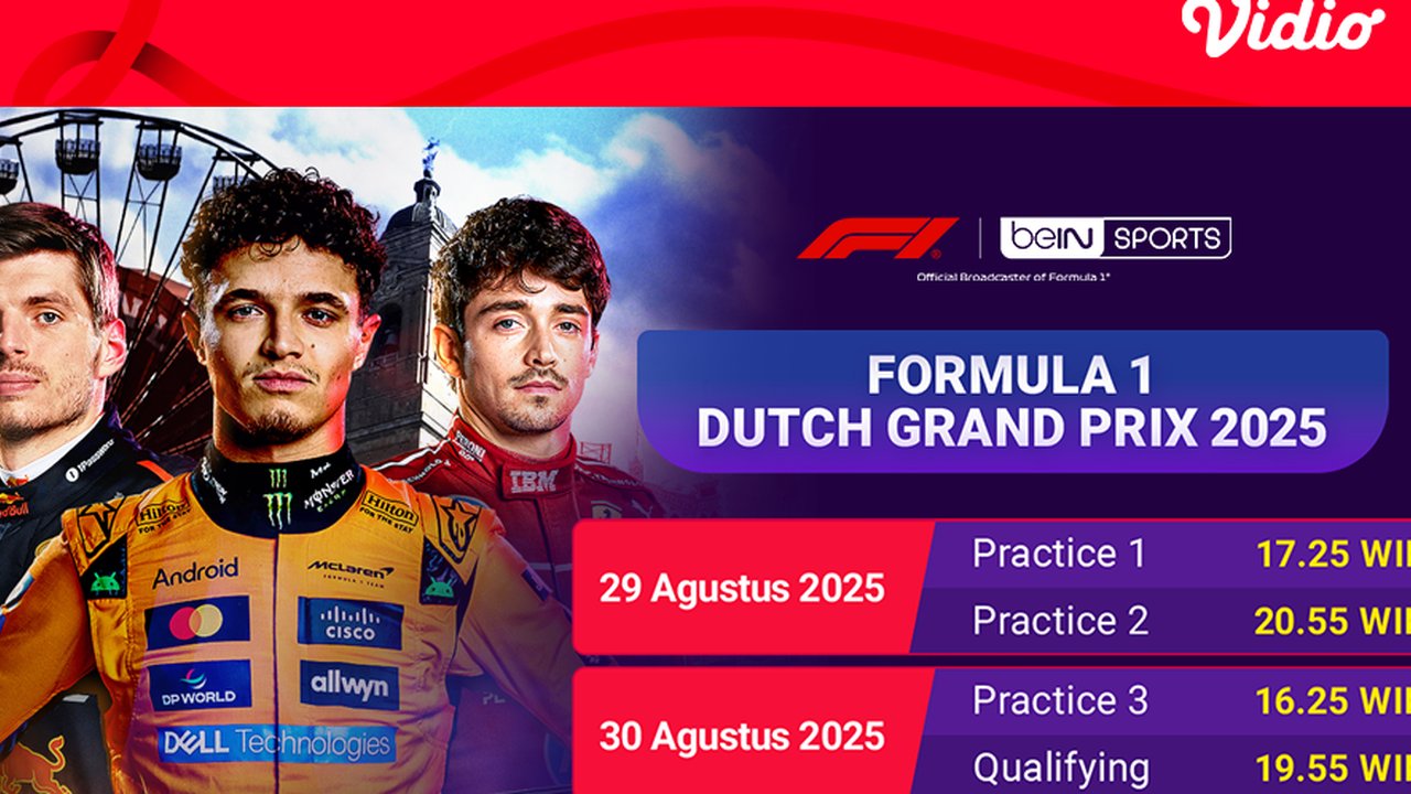Live Streaming F1 Dutch Grand Prix 2025 Eksklusif di Vidio