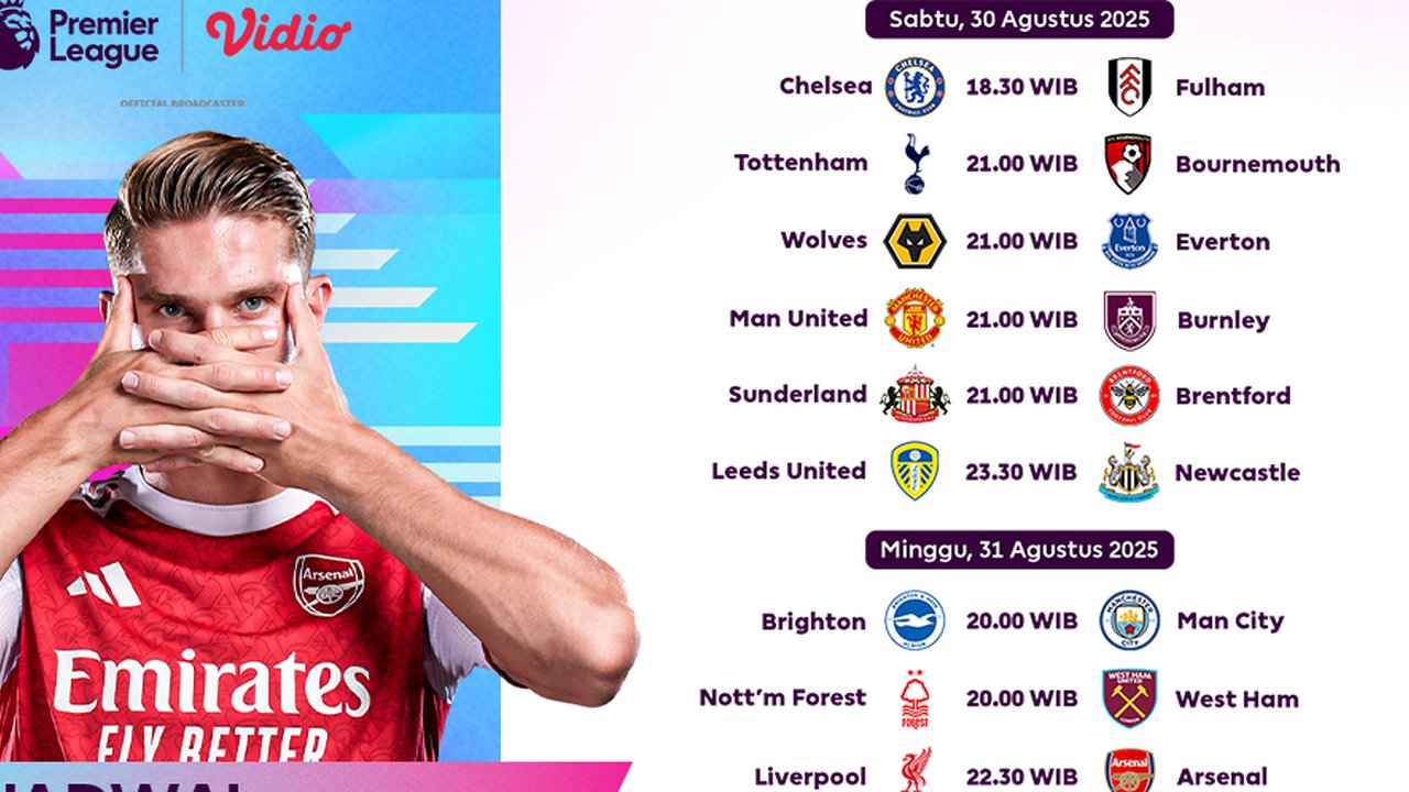 Simak Jadwal Pekan Ketiga Premier League 2025/2026, Live Streaming Hanya di Vidio