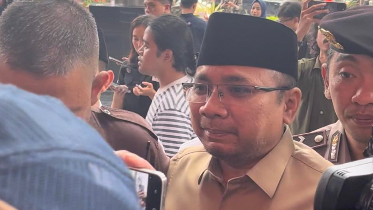 Eks Menag Yaqut Irit Bicara Saat Tiba di KPK