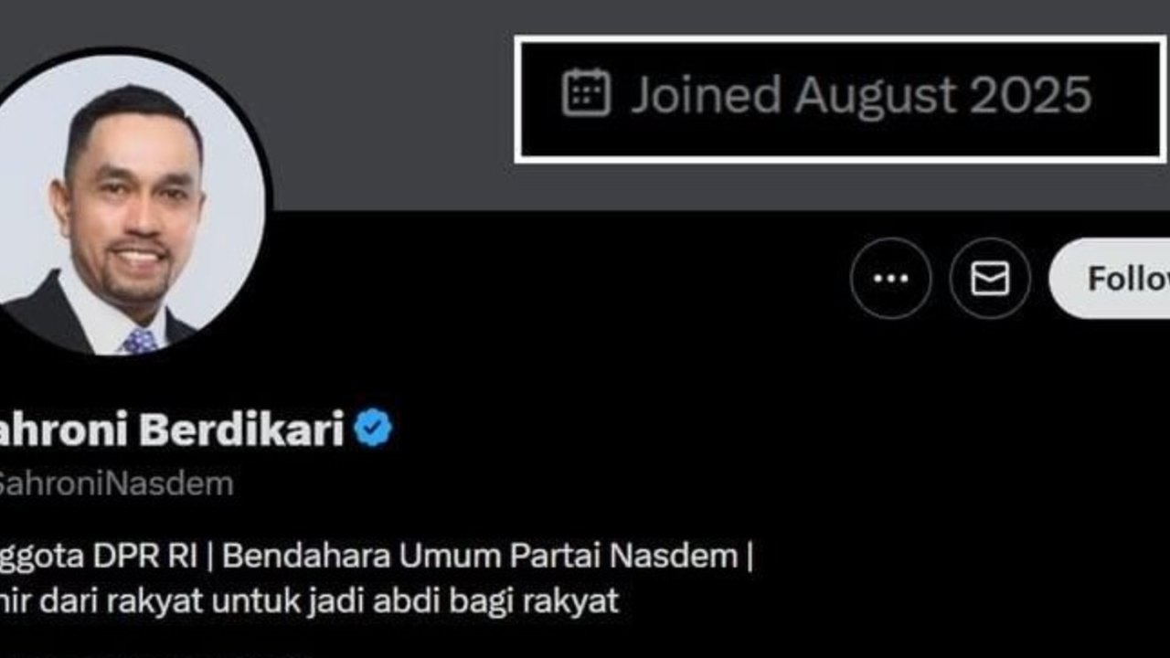 NasDem Tegaskan Akun X Sahroni Berdikari Palsu, Bukan Milik Ahmad Sahroni