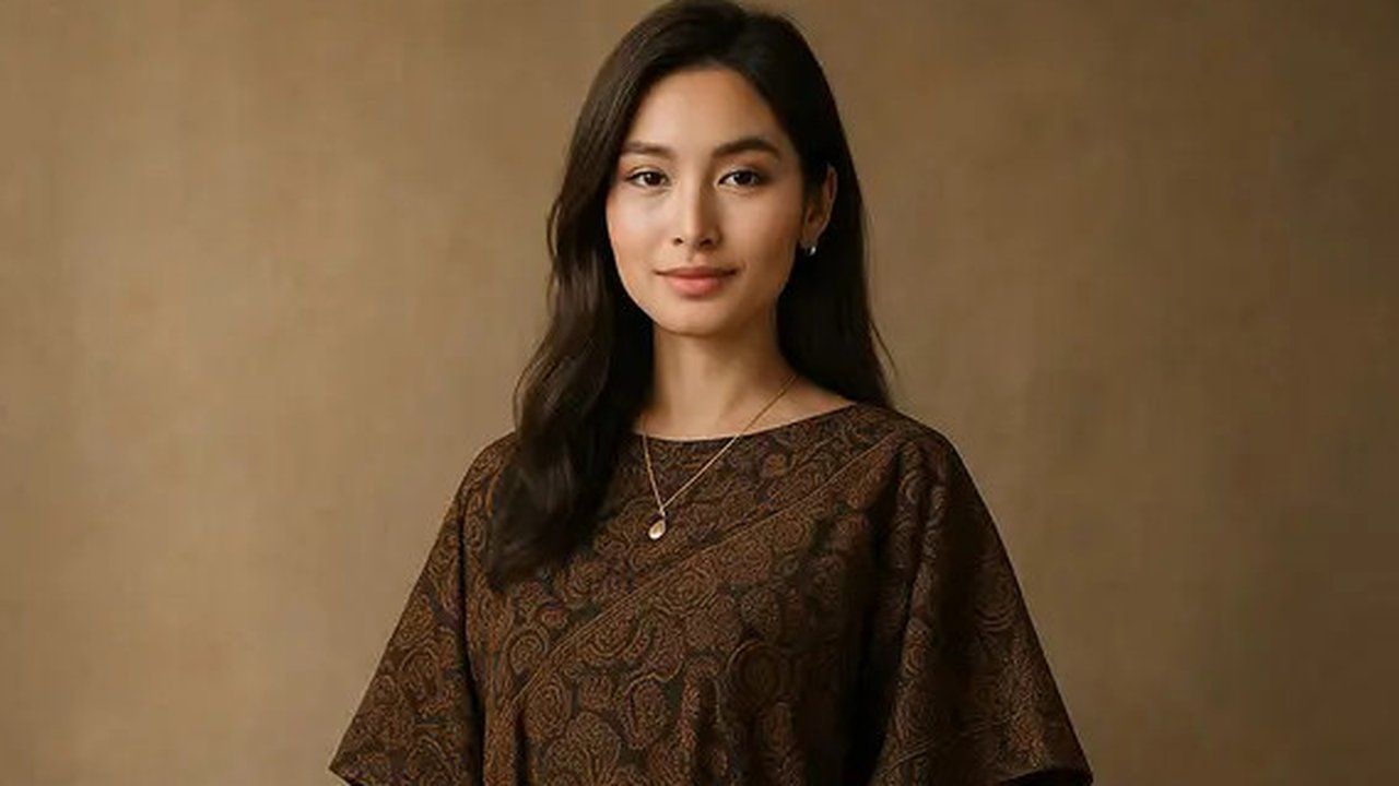 Dress Batik Kombinasi Brokat Belah Samping (Foto: Reve Art AI)