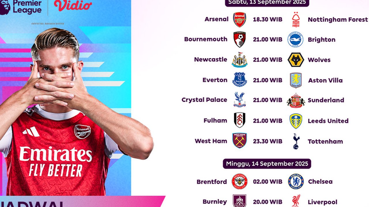 Simak Jadwal Premier League 2025/2026 Pekan Keempat, Nonton Eksklusif di Vidio