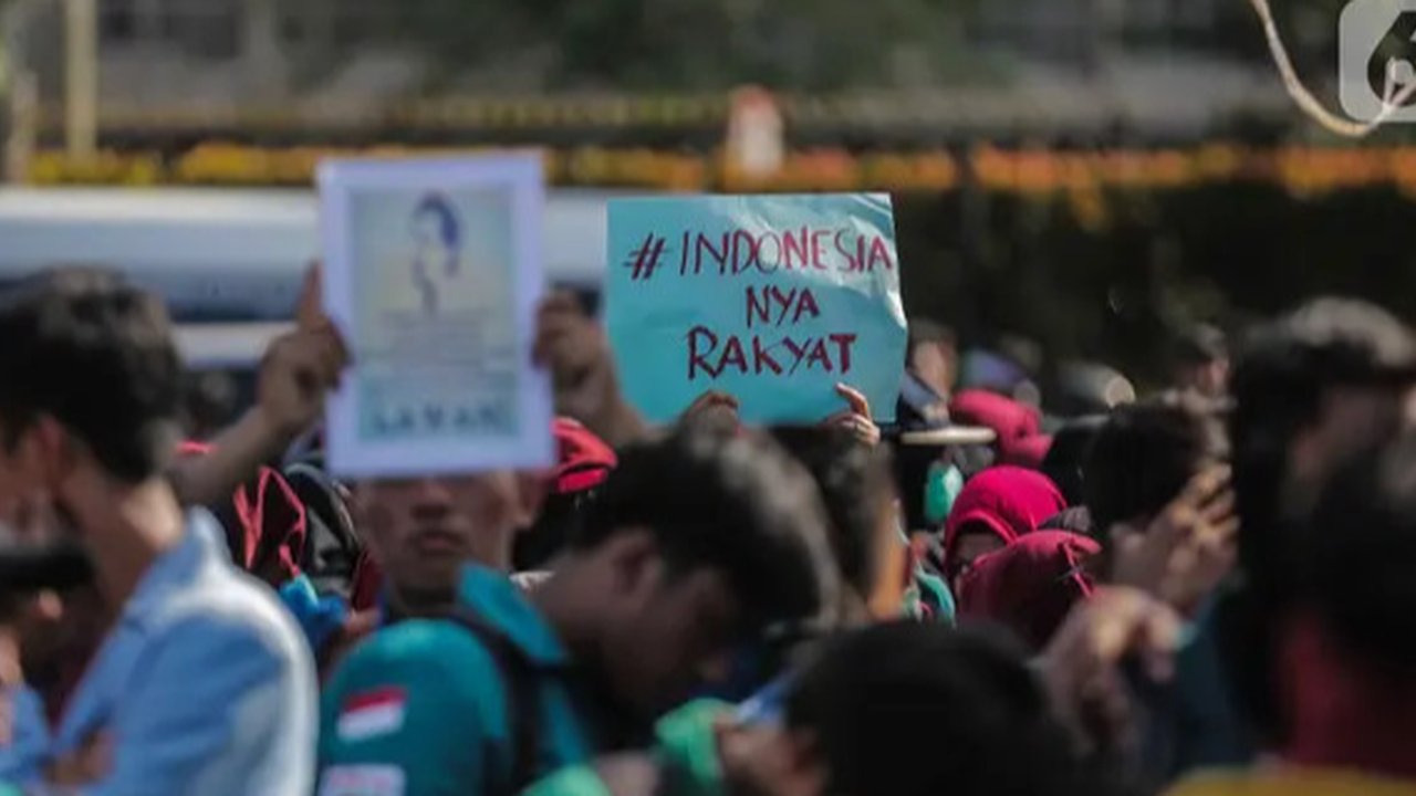 Demo 28 Agustus di Gedung DPR/MPR. (Liputan6.com/Ady)