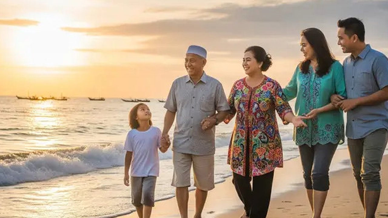 Ilustrasi Foto Liburan. (Foto: Gemini AI)