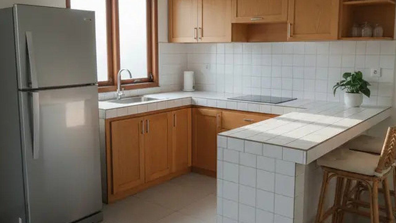 Model Dapur Kecil dengan Meja Bar (Ilustrasi AI/Gemini)