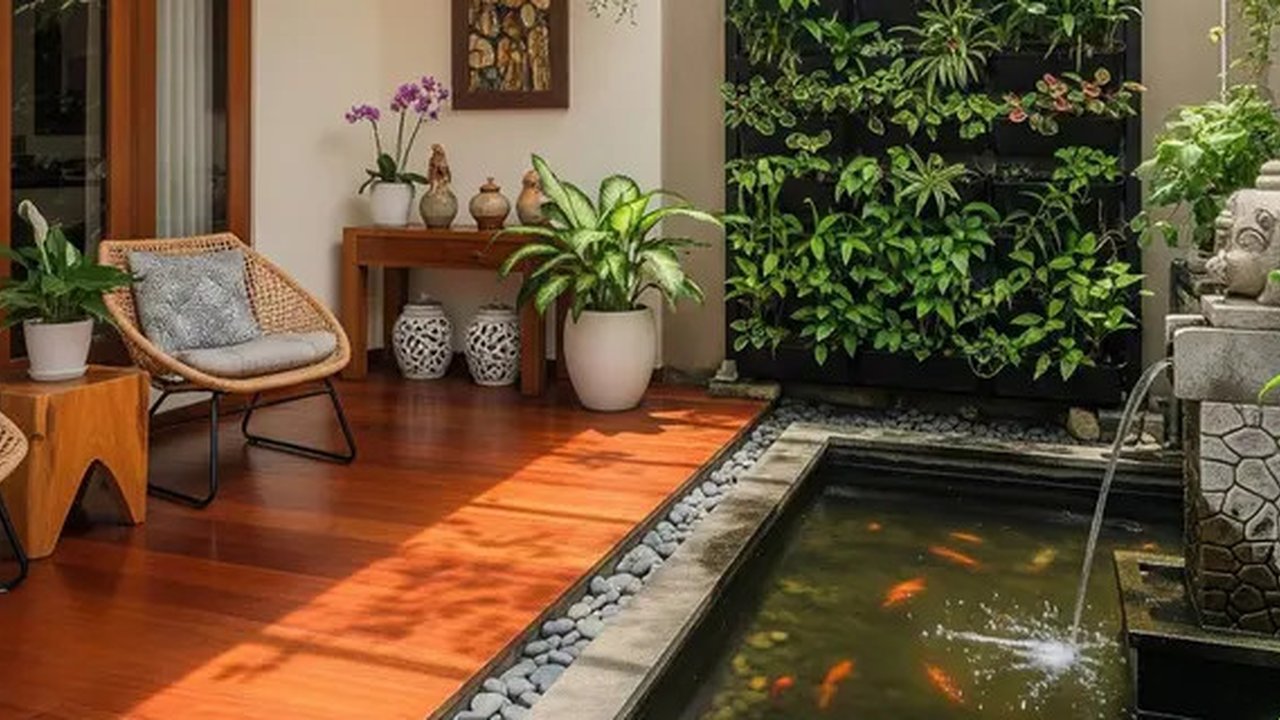 Hujan juga menjadi musuh utama pecinta ikan hias jenis koi, yang dipiara di kolam kecil. (foto:Liputan6.com/edhie prayitno ige)
