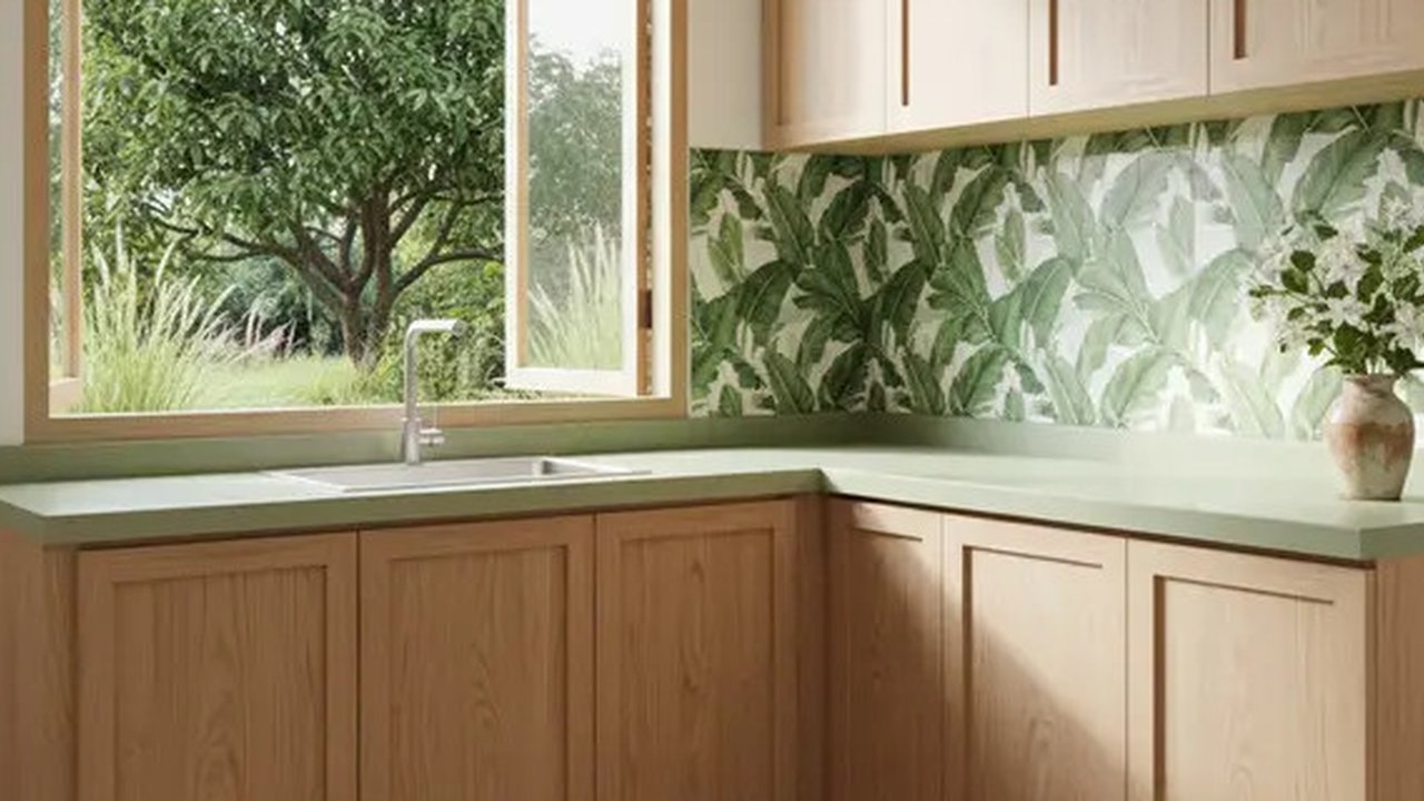 Dapur Rumah Minimalis Murah dengan Meja Keramik (Gemini)