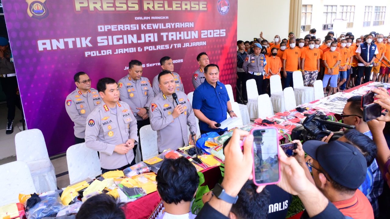 Operasi Antik Siginjai 2025: Polda Jambi Tangkap 247 Tersangka Narkoba dalam 20 Hari
