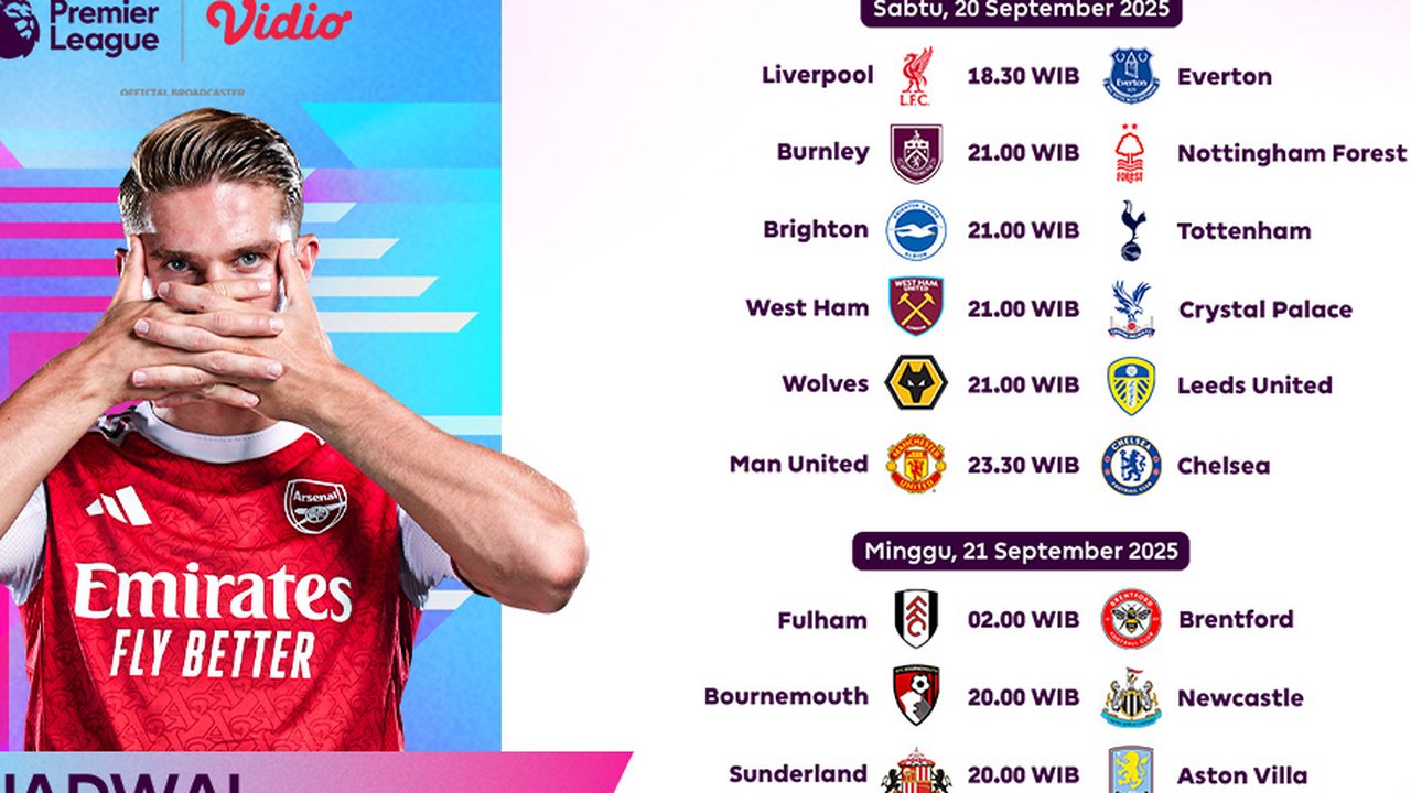 Jadwal dan Nonton Liga Inggris Pekan Kelima 2025/2026, Tayang di Vidio