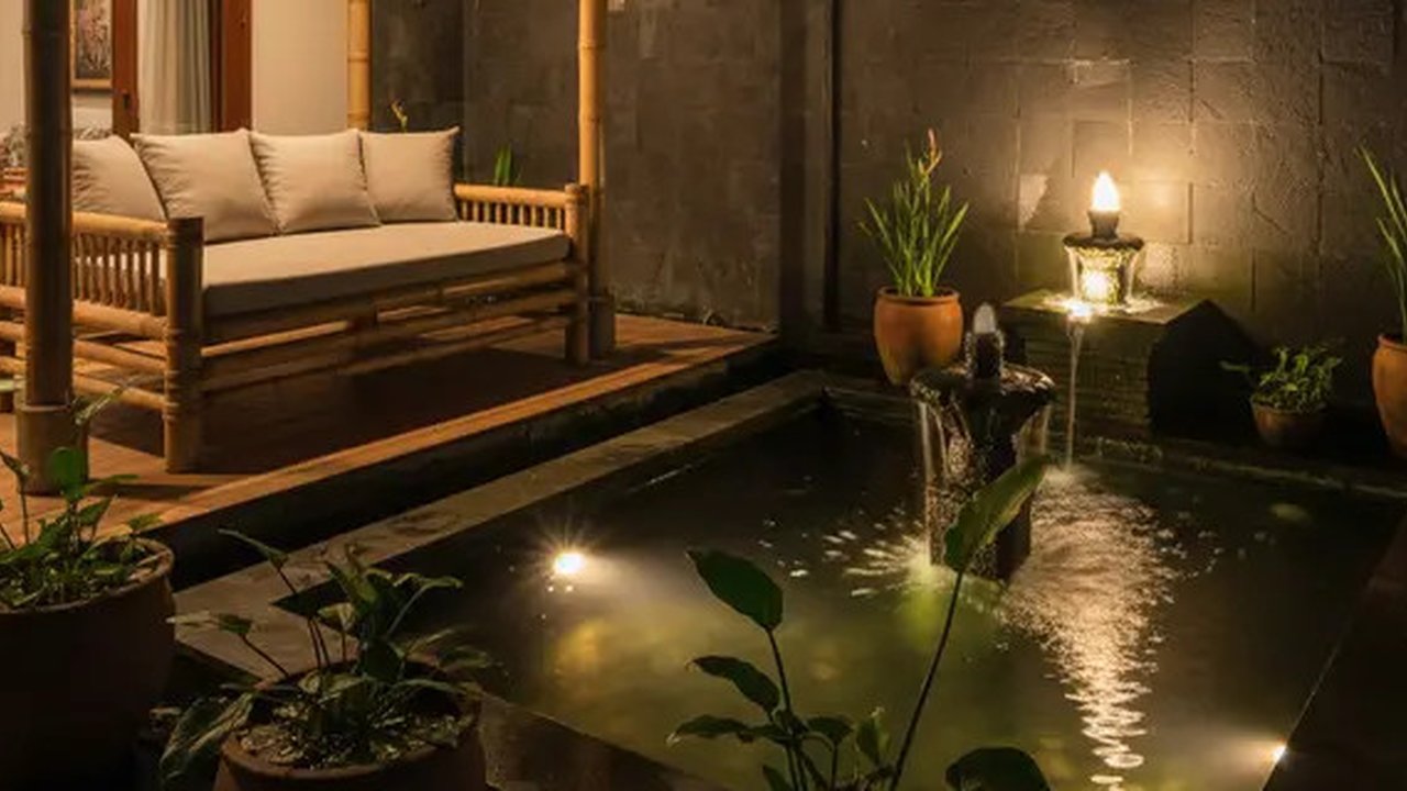 Desain Teras Rumah Tropis Bahan Bambu ala Vila Bali (Gemini)