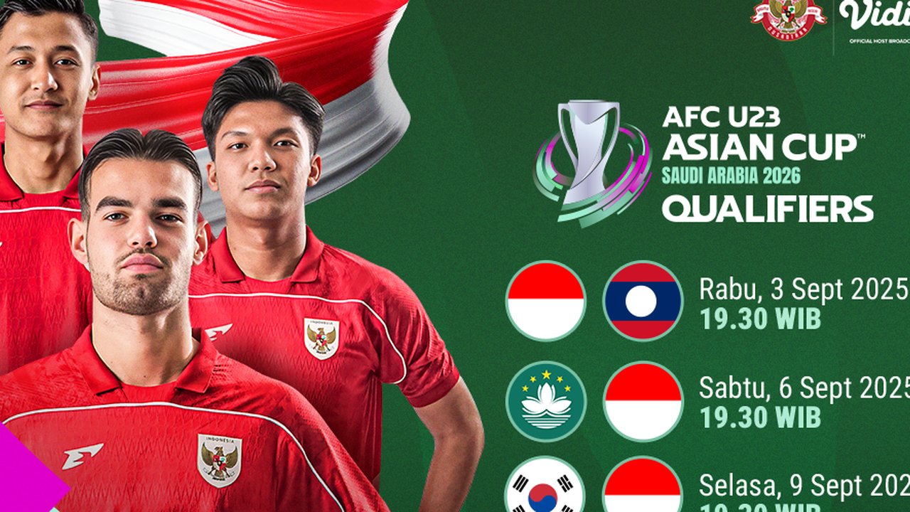 Jadwal Lengkap Timnas Indonesia Kualifikasi AFC U-23 Asian Cup 2026: Live Streaming Vidio