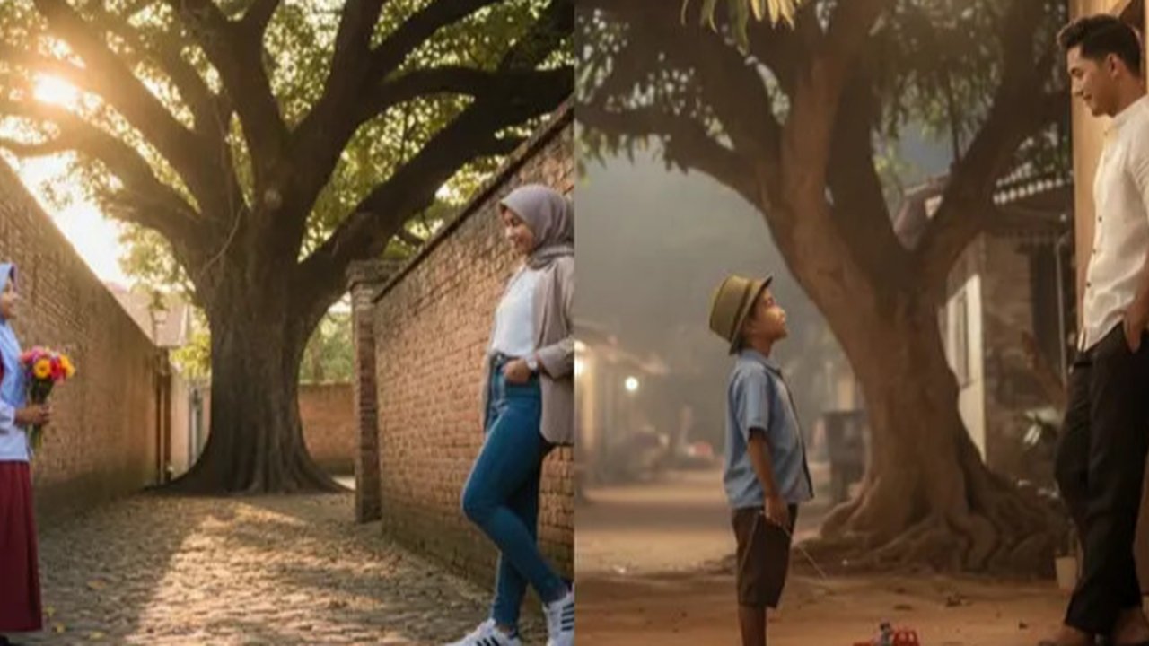 Prompt Gemini AI Viral Foto Masa Kecil dan Dewasa Bertemu di Gang, Yuk Coba Tren yang Sedang Viral