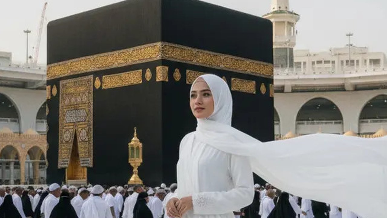 Edit Foto Seolah Sedang Ibadah di Tanah Suci (Foto: Gemini AI)