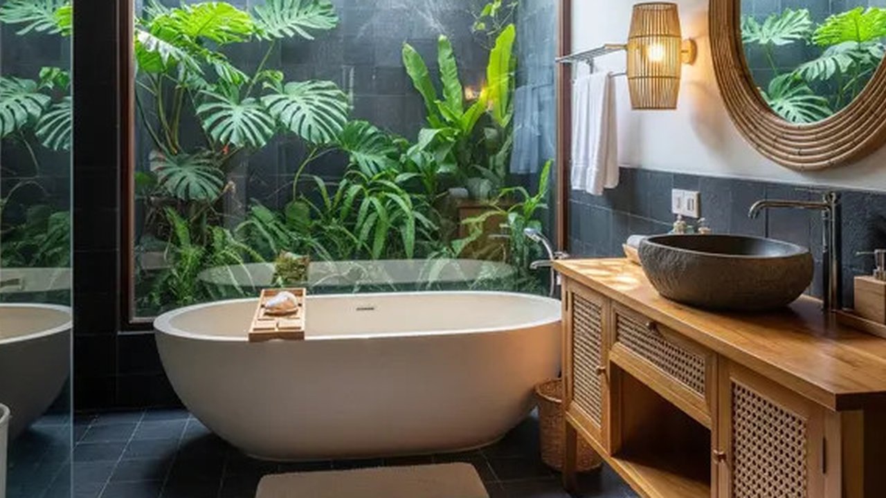 Desain Kamar Mandi Dalam Kamar. (Foto: Gemini AI)