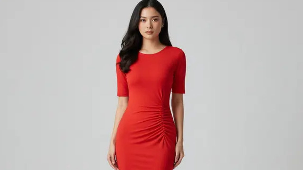 Model Long Dress Bahan Spandeks dengan Potongan Bodycon Simpel. Gemini