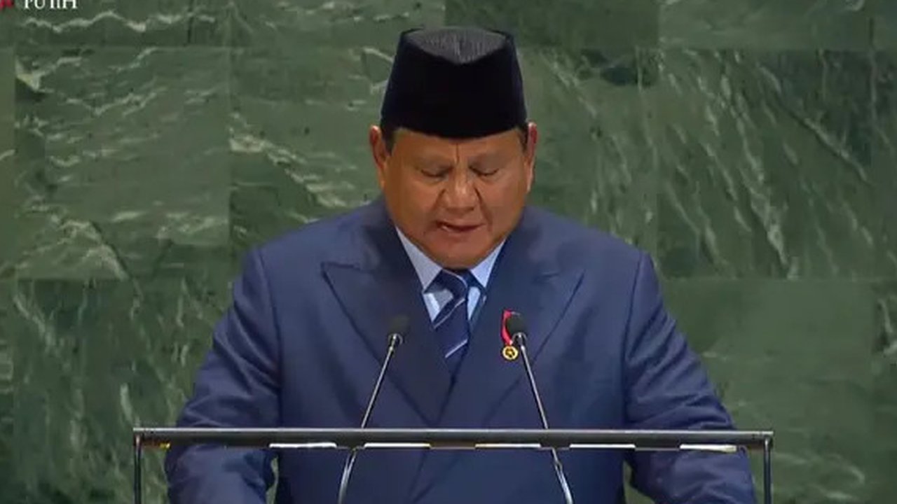 Presiden Indonesia Prabowo Subianto pada Selasa (23/9/2025) menyampaikan komitmen Indonesia untuk menjadi pilar solidaritas global (Dok. United Nations).