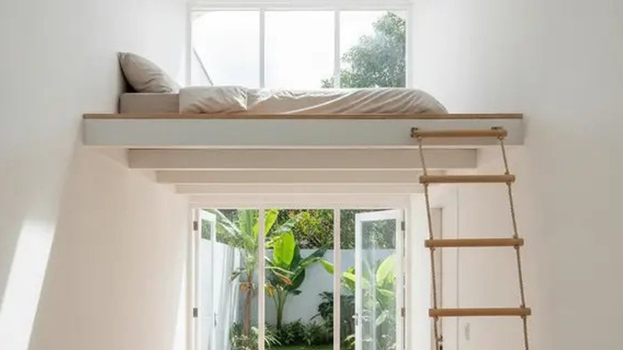 Inspirasi Rumah Mungil Mezzanine Tanpa Tangga Permanen. Gemini