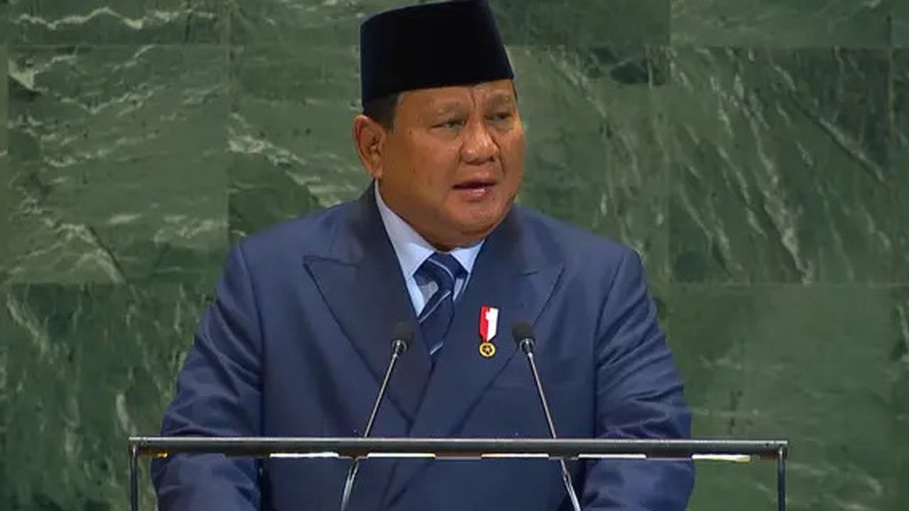 Presiden Indonesia Prabowo Subianto pada Selasa (23/9/2025) menyampaikan komitmen Indonesia untuk menjadi pilar solidaritas global (Dok. United Nations).