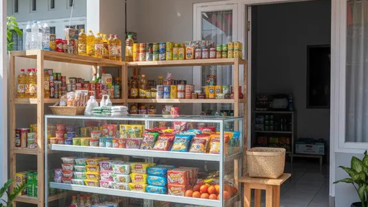Inspirasi Warung Sembako Terbuka di Teras Rumah yang Hemat Tempat/Gemini AI