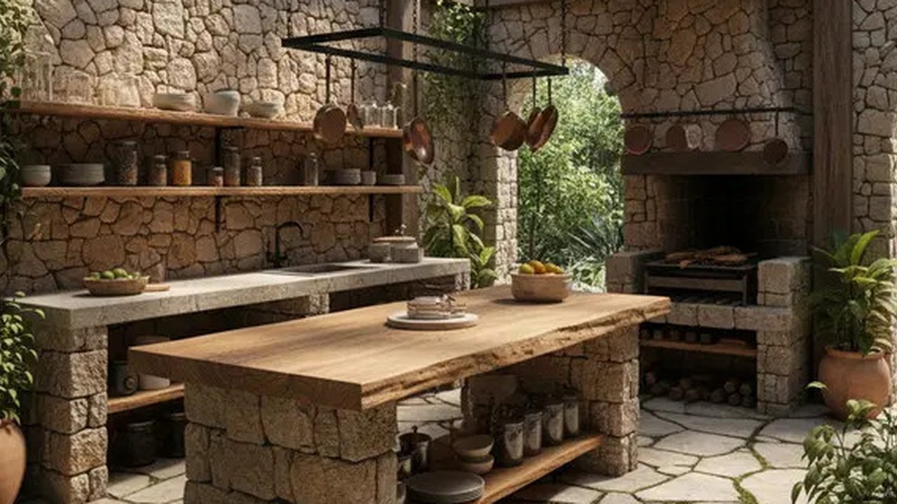 Desain Dapur Semi Outdoor Tanpa Kitchen Set. Gemini