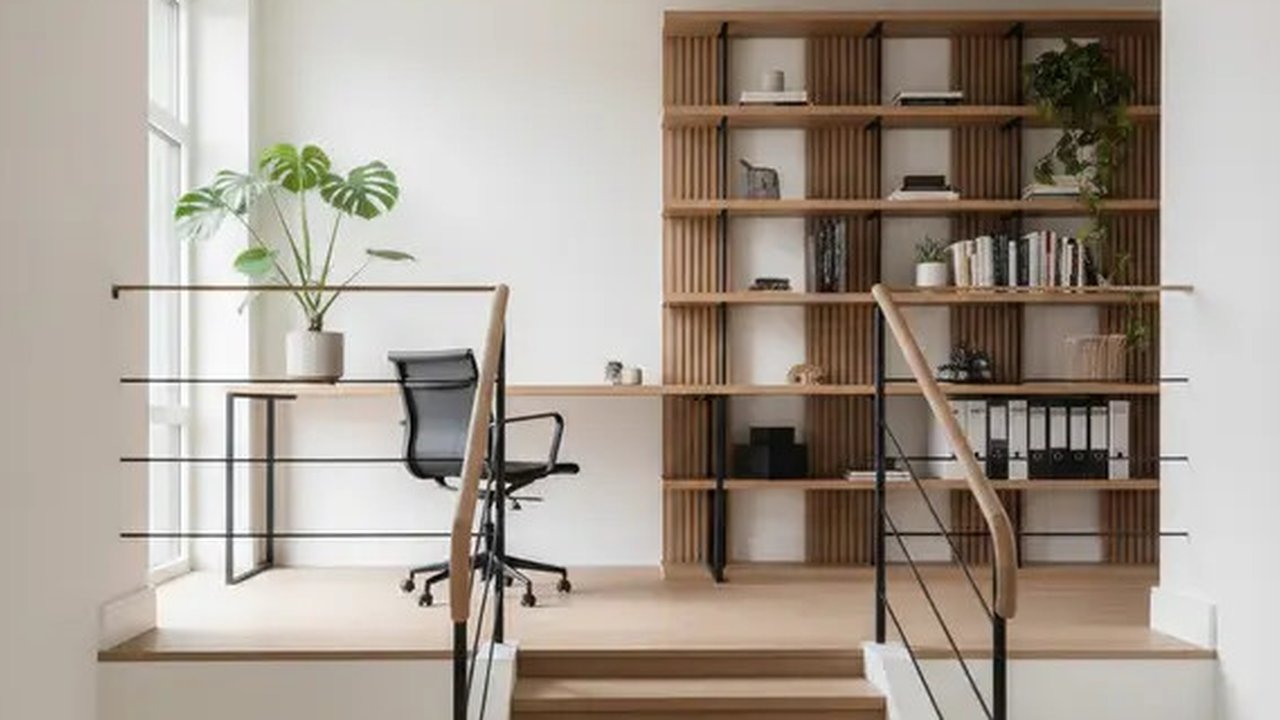 inspirasi desain mezzanine untuk ruang kerja (created by AI)