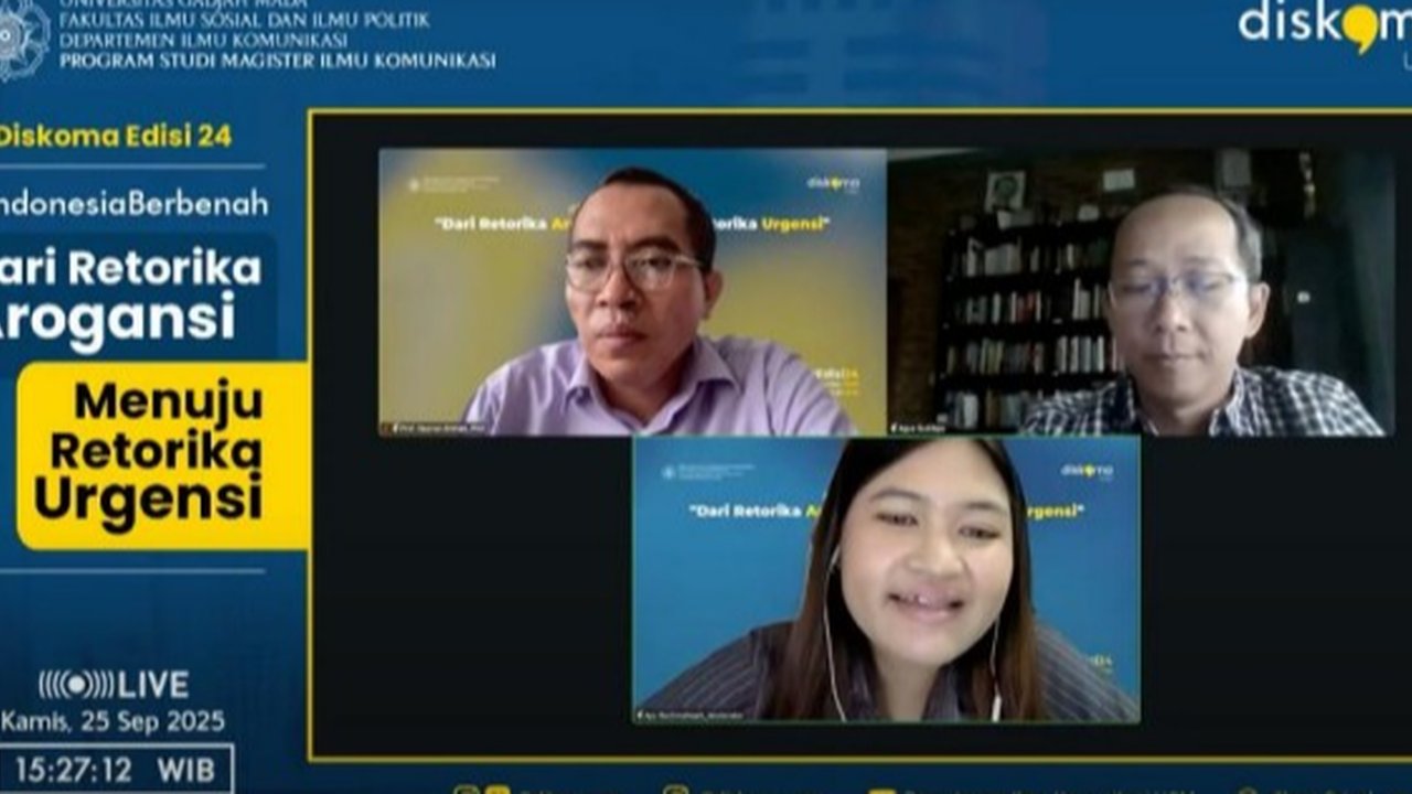 FOTO : Sesi diskusi oleh Prof. Nyarwi Ahmad, Ph.D dan Agus Sudibyo di acara
Diskoma edisi ke- 24, Kamis (25/09/2025)