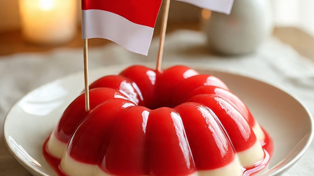 Ilustrasi Puding Merah Putih