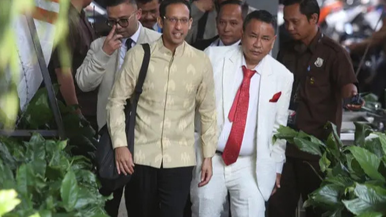 Nadiem Anwar Makarim hadir memenuhi panggilan tim penyidik Pemberantasan Korupsi (KPK), Jakarta, Kamis (7/8/2025). (merdeka.com/Arie Basuki)