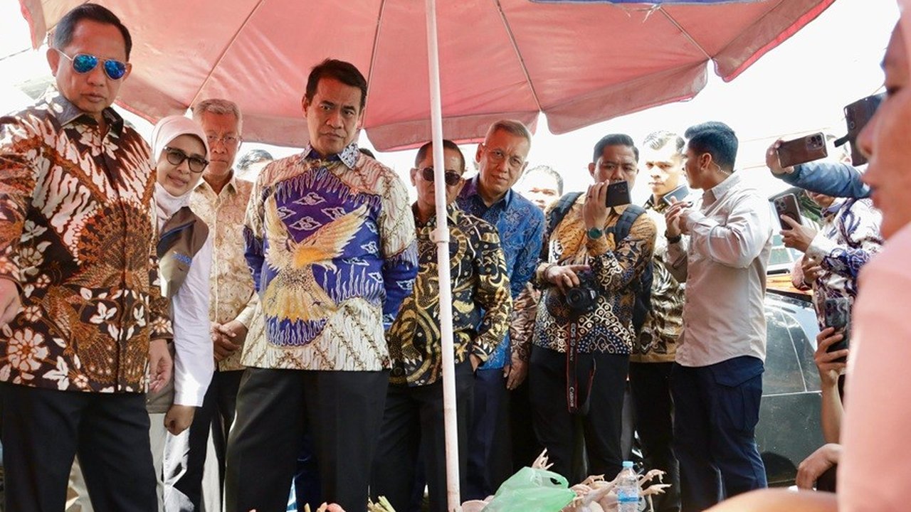 Tinjau Pasar Palimo Palembang, Mendagri dan Mentan Pastikan Distribusi Beras SPHP Lancar dan Terjangkau