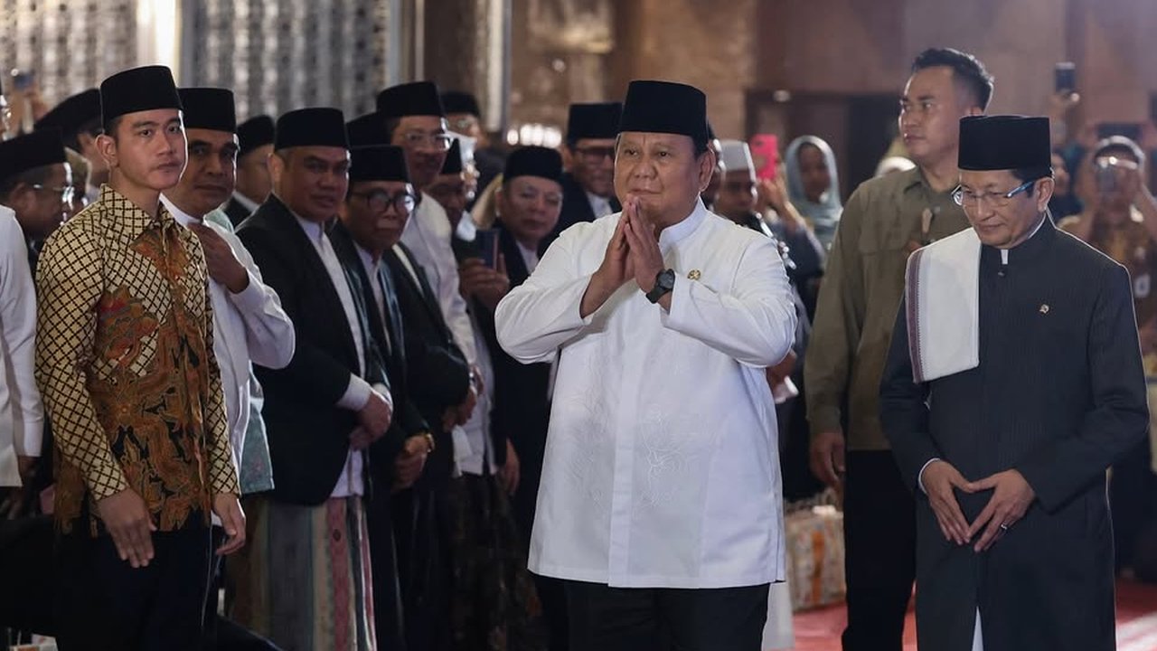 VIDEO: Ekspresi Khusyuk Prabowo & Gibran di Istiqlal Dengar Doa Menggetarkan, RI Jauh dari Perpecahan