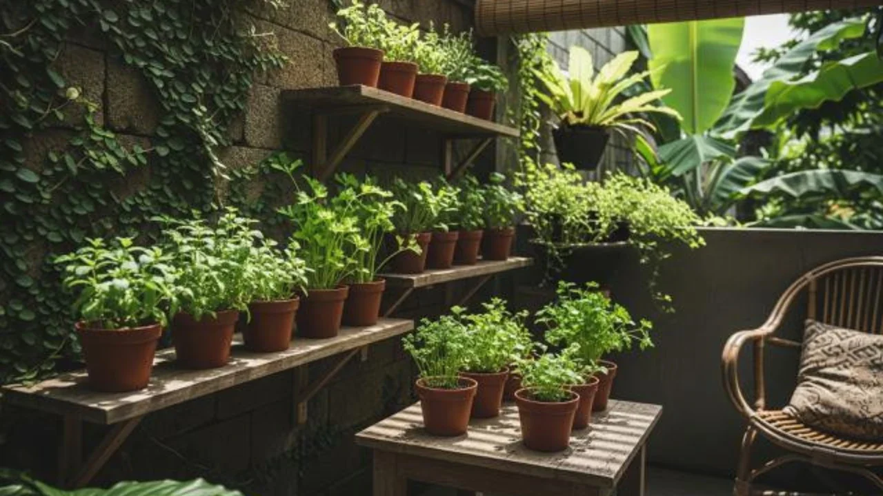 Inspirasi Kebun Sayur Mini untuk Teras Kecil yang Teduh (Sumber; gemini.com)