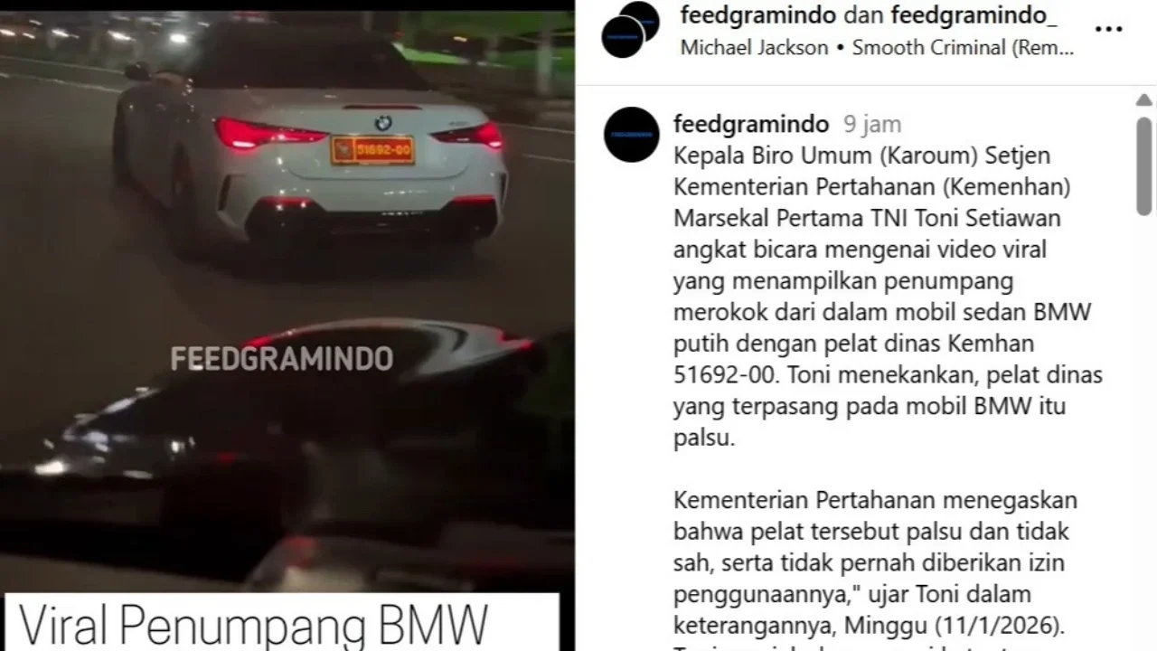 Viral Mobil Mewah Berpelat Kemhan Sopir Asyik Merokok, Begini Faktanya