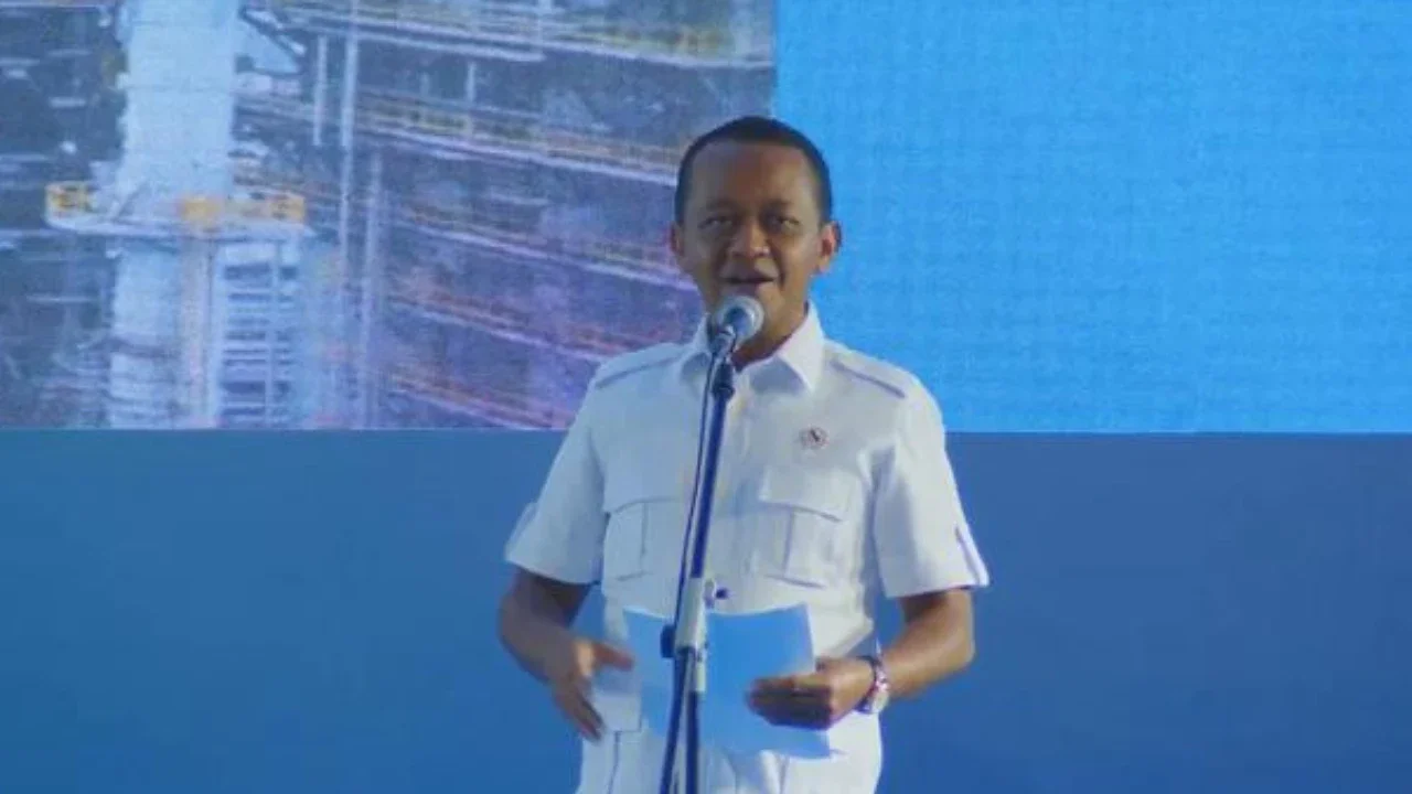 Menteri ESDM Bahlil Lahadalia saat Peresmian RDMP Balikpapan, Senin (12/1/2026). (Foto:Liputan6.com/Tira Santia)