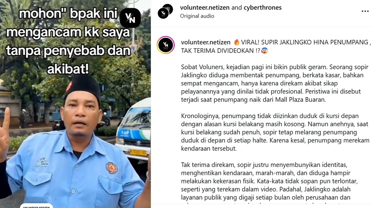 Sopir Jaklingko Viral Hina Penumpang Dipecat, Ini Tampangnya