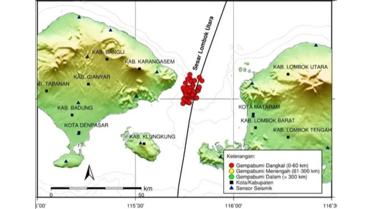 BMKG Catat 59 Gempa Kecil di Selat Lombok, Warga Bali Diminta Waspada
