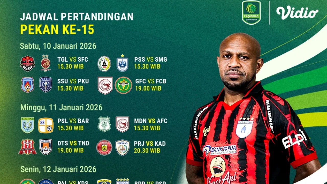 Berikut Jadwal Live Streaming Pegadaian Championship Pekan Ke-15, Tayang di Vidio