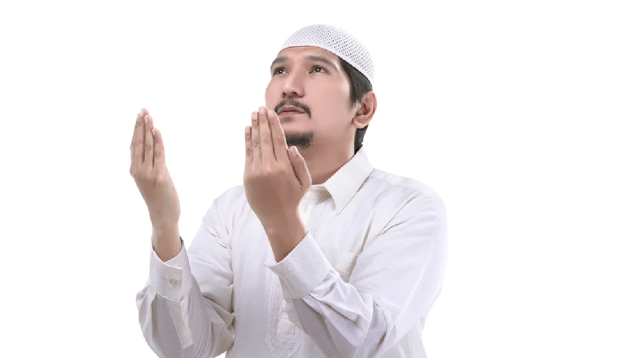 Ilustrasi pria sedang berdoa.