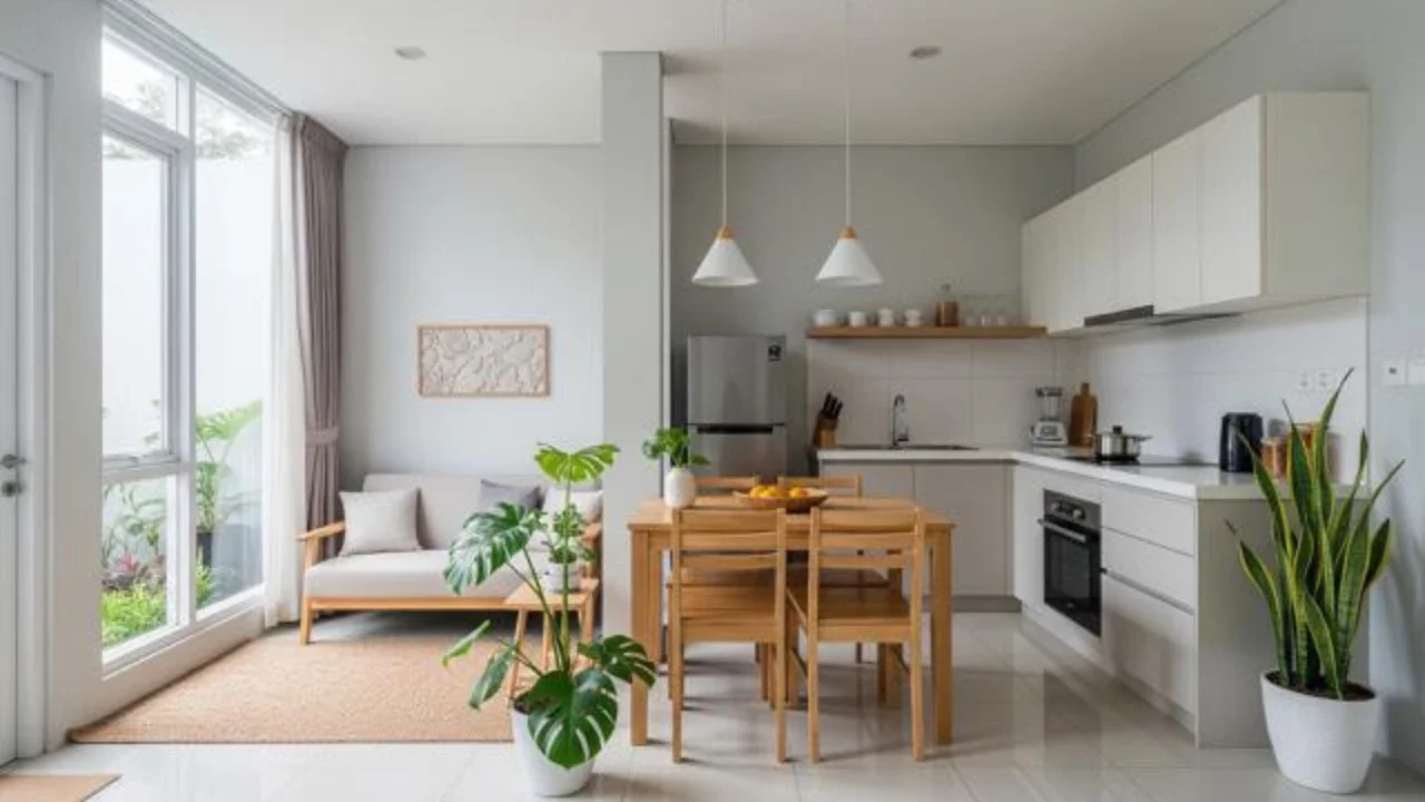 Ide Tata Ruang Rumah Kecil Tanpa Sekat dengan Pencahayaan Alam (Sumber: gemini.com)