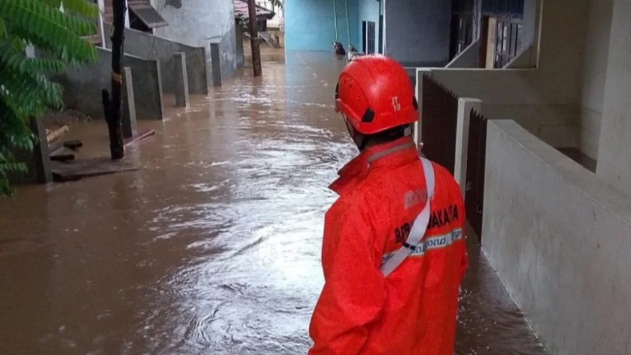 BPBD DKI Jakarta mencatat 41 RT di Jakarta Timur terdampak banjir akibat curah hujan tinggi dan luapan Ciliwung, dengan ketinggian air hingga 3,5 meter. Ini data terkini Banjir Jakarta Timur.