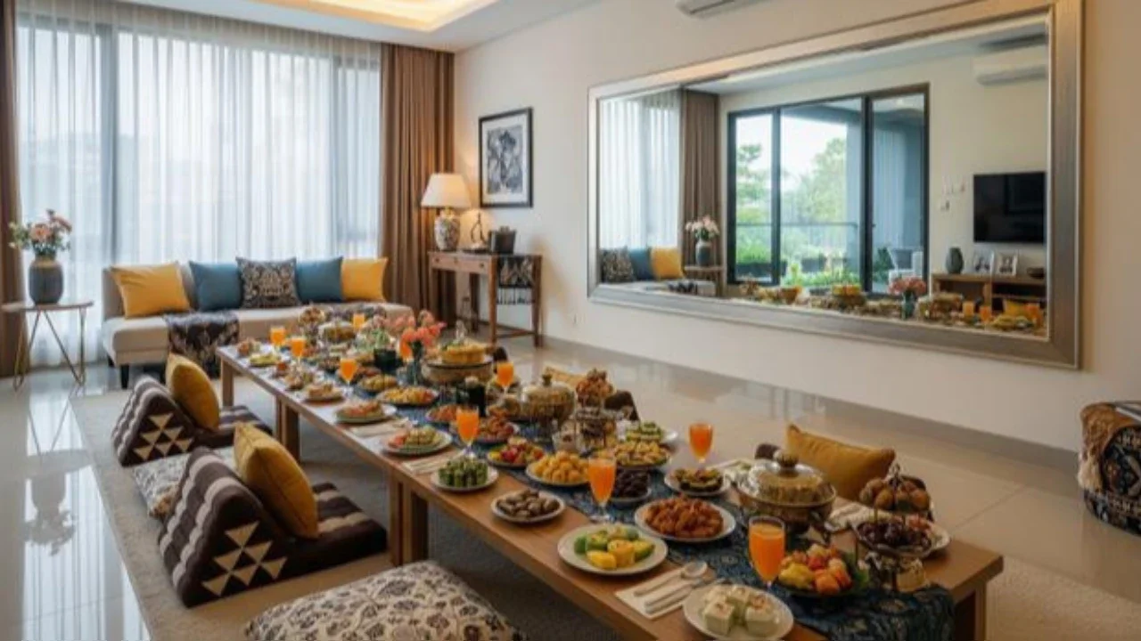 Tips Membuat Rumah Terlihat Lebih Luas dan Rapi untuk Acara Buka Bersama 2026. (Foto: Gemini AI)