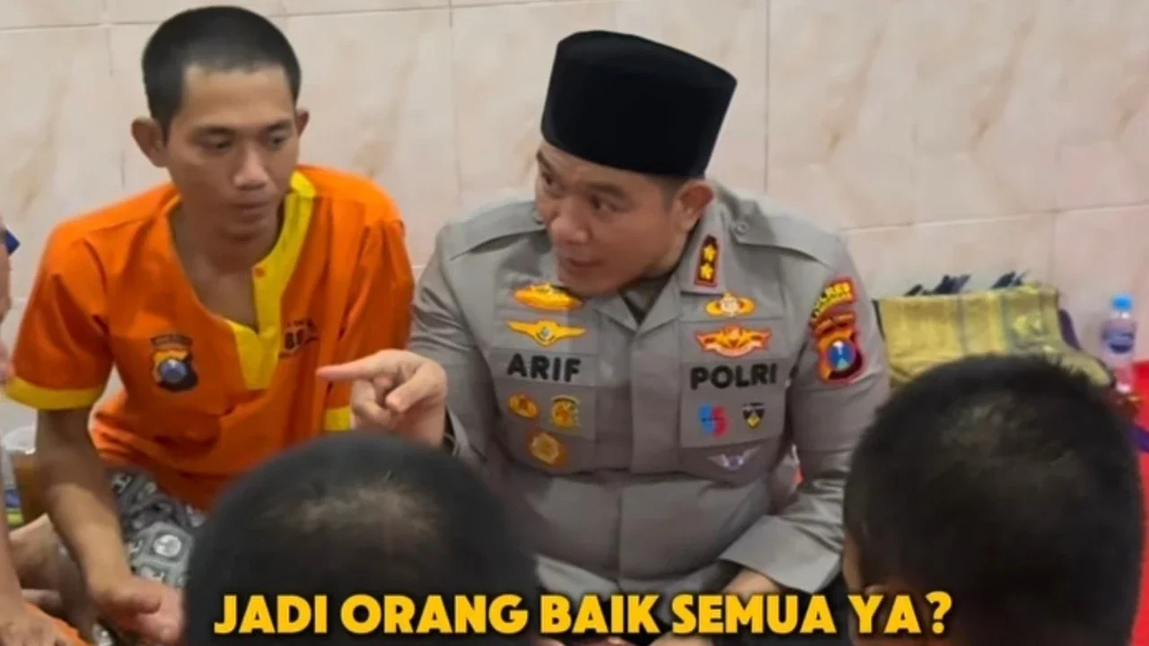 Momen Kapolres Lamongan AKBP Arif Fazlurrahman Buka Puasa Bareng Tahanan, Makan Satu Nampan Nasi Kebuli