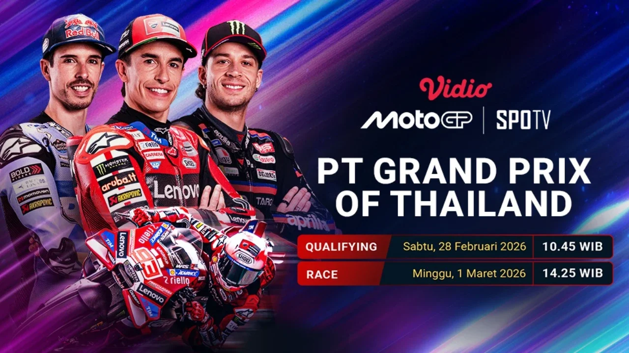 Jadwal Live Streaming MotoGP Thailand 2026, Eksklusif di Vidio