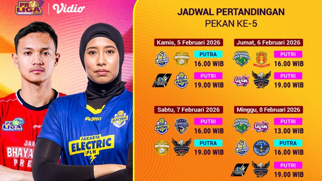 Berikut Jadwal Pertandingan Proliga Pekan Ke-5, Tayang Eksklusif di Vidio