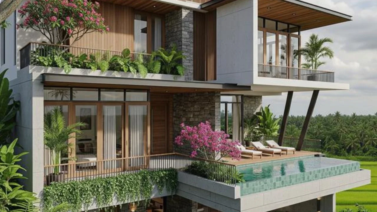 Gambar Desain Rumah Bertingkat yang Modern dan Fungsional/AI