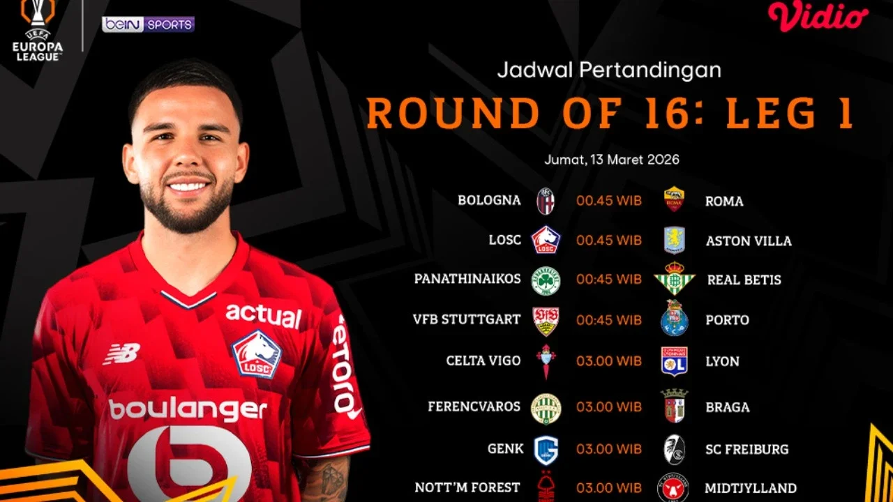 Jadwal Live Streaming Europa League Round of 16: Leg Pertama, Eksklusif di Vidio